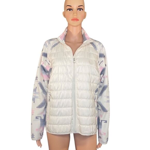 Ralph Lauren Lauren Active Light Puffer Jacket Womens Size XL Aztec Print - Picture 1 of 7
